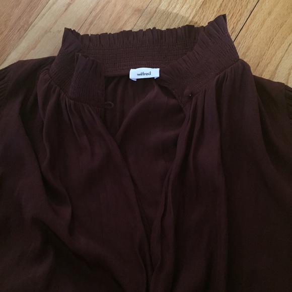 Wilfred Maroon High Neck Dress - Picture 5 of 9